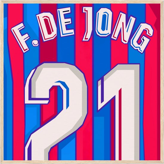 Poster Frenkie de Jong - FC Barcelona - Nederlands elftal |Frenkie de Jong posters | 50 x 50 cm | voetbal bekende voetballers