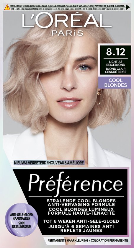 L’Oréal Paris Préférence Cool Blondes 8.12 Alaska - Licht As Beigeblond - Permanente Haarverf