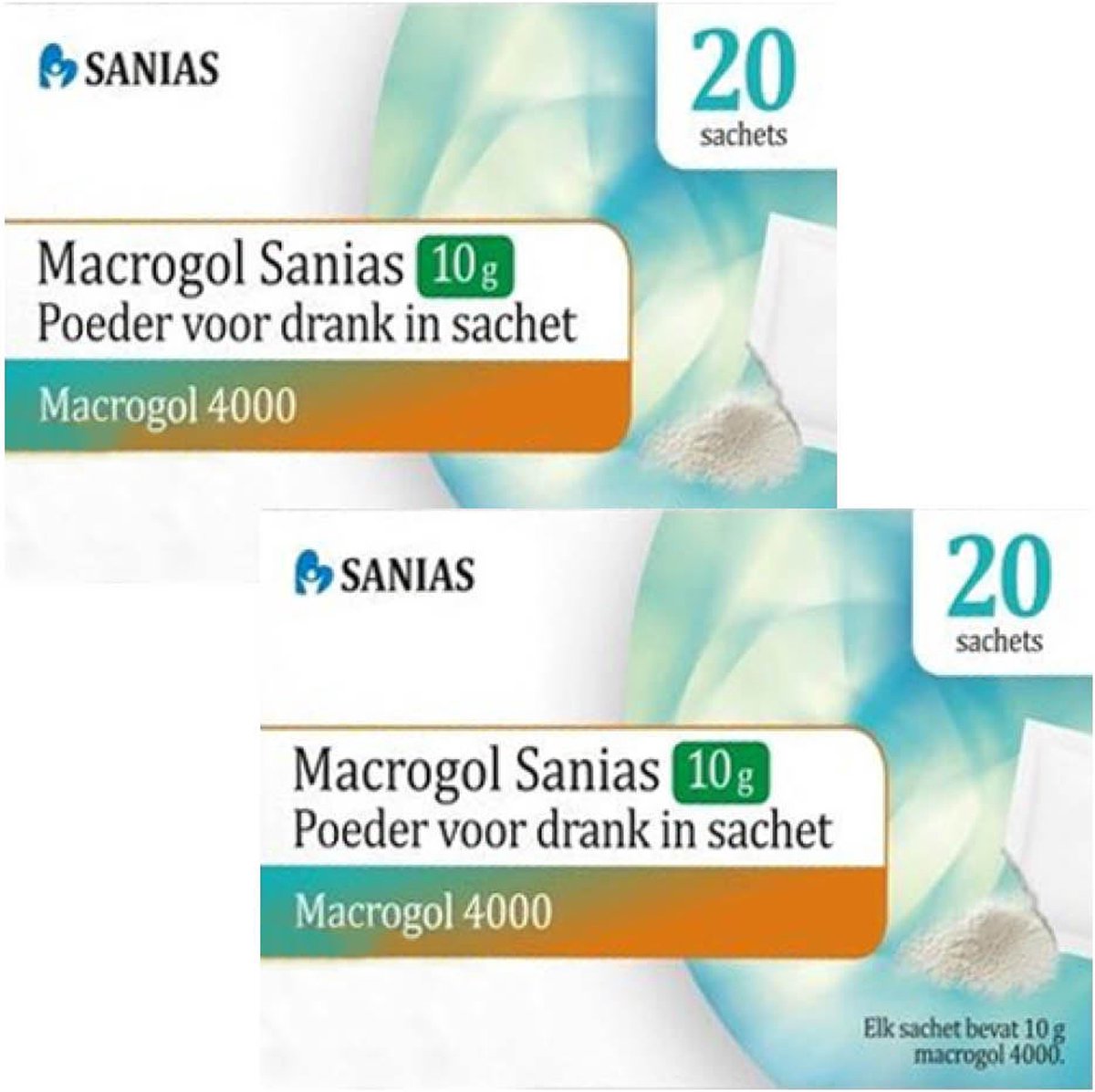Sanias Macrogol Poeder 10 gr - 2 x 20 stuks