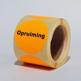 “Opruiming” stickers op rol - 225 per rol - 50mm oranje