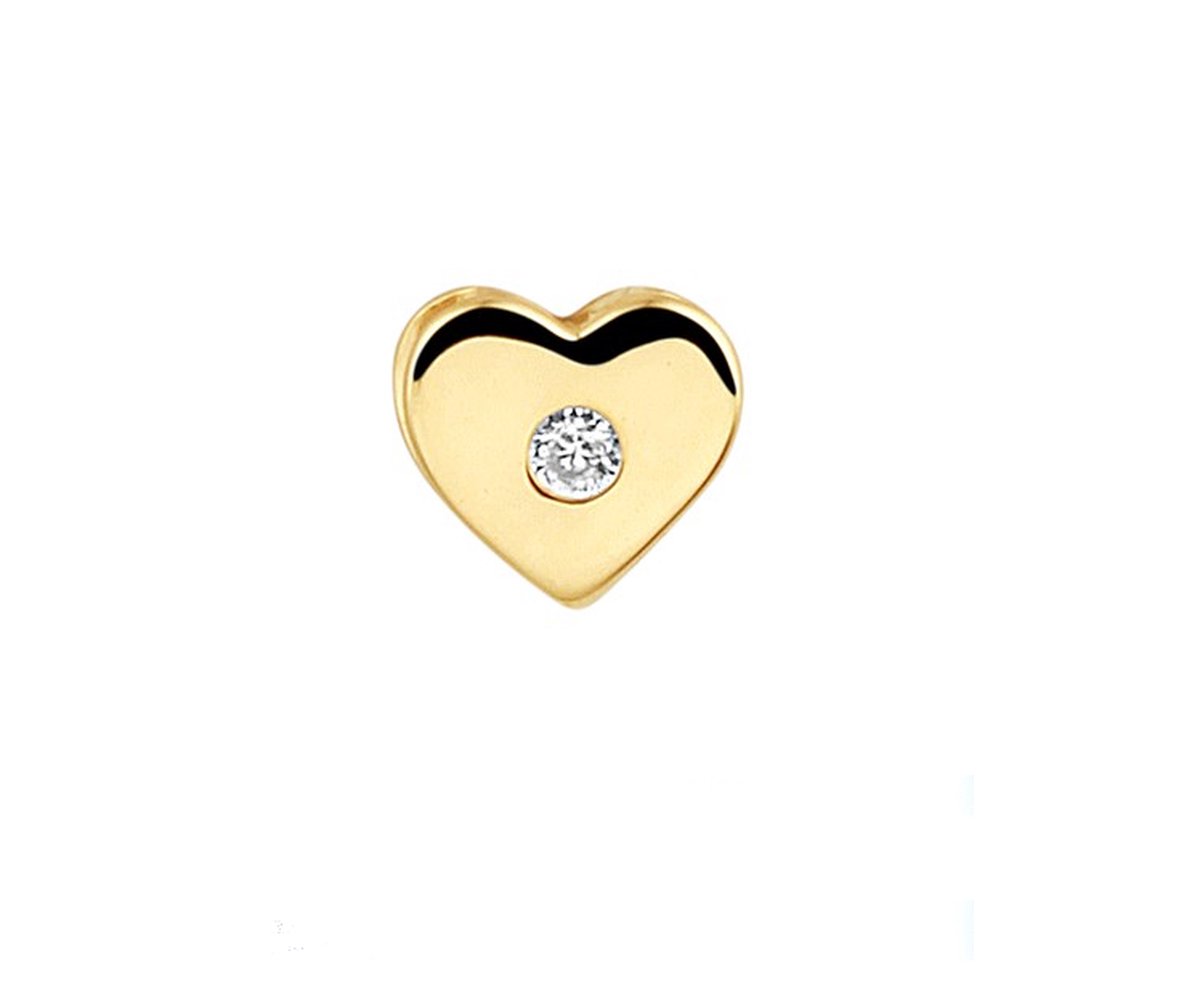 juwelier - geel goud - hanger - hart - zirconia - sieraden - 14 karaat - verlinden juwelier