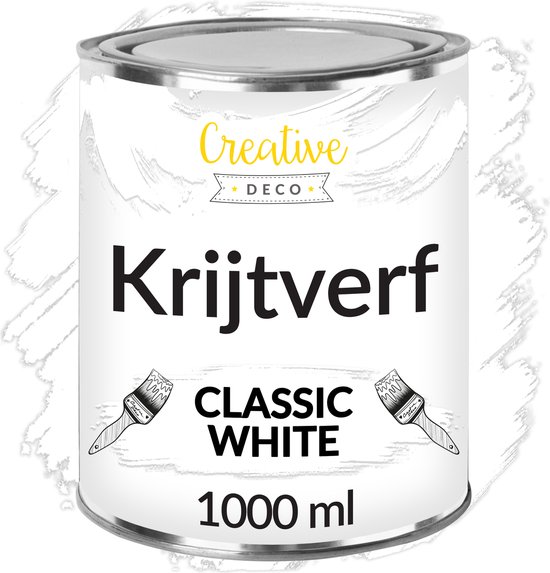 Creative Deco Peinture Tableau Witte - 1000ml - Mat, Lavable, Rénovation