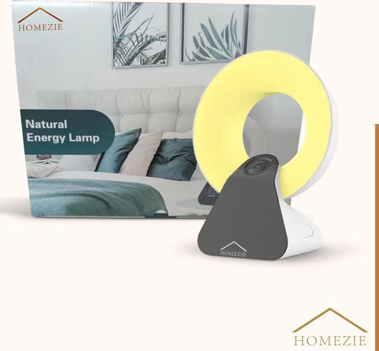 Homezie Daglichtlamp | Wake up light | White noise machine | 10.000 Lux | Lichttherapie Lamp | Ingebouwde timers - Homezie