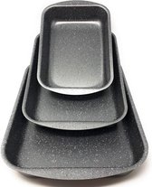 Ovenschaal - Oven Rotisserie - Braadpan - Bakvorm - Anti-Aanbaklaag - Aluminium - 3-Delige Set