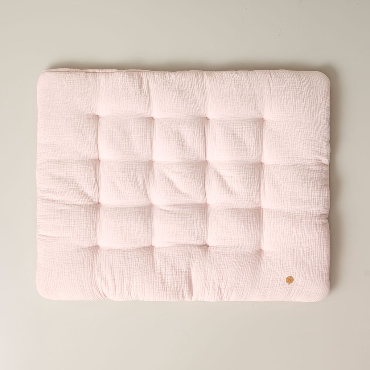 Petite Amélie Speelmat baby - Rechthoekig Speelkleed - 100% Biologisch Mousseline Katoen - Luxe en Veilige Plek voor Ontwikkelingsactiviteiten - Ideaal voor Babygym, Speeltenten en Tipi-tenten - 110 x 85 cm - Zacht Roze