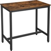 Table haute de bar - Table étroite de 105 cm de haut et 120 cm de long pour bar ou Cuisine - Vintage marron / Zwart