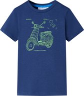 vidaXL-Kindershirt-met-scooterprint-104-donkerblauw