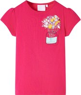 vidaXL-Kindershirt-met-bloemenprint-92-felroze