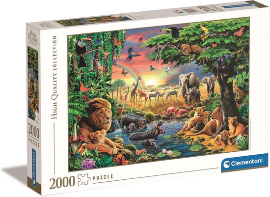 Clementoni - Puzzel - 2000 Stukjes - The African Gathering - Puzzel Voor Volwassenen - High Quality Collection