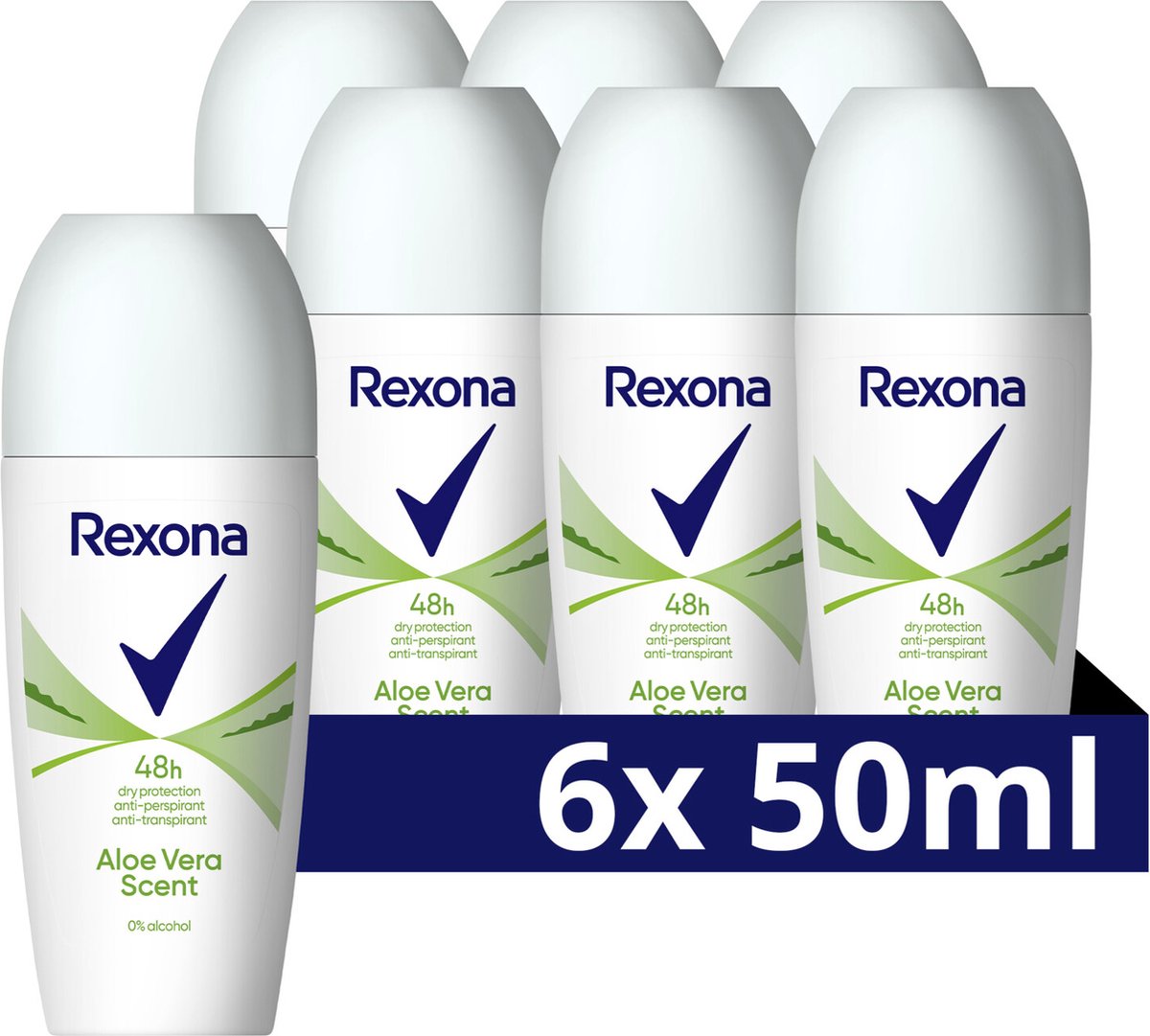 Goedkoopste Rexona Anti-Transpirant Roller - Aloë Vera - bevat 0 alcohol - 6 x 50 ml