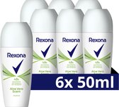 Rexona Women Anti-Transpirant Roller - Aloë Vera - bevat 0% alcohol - 6 x 50 ml