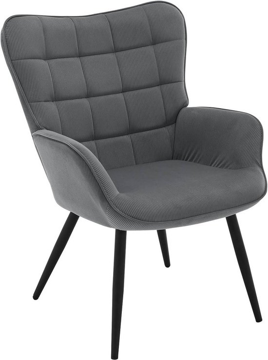 HOMCOM Relaxstoel Met Poef, Stoel Met Armsteunen Linnen Bekleding Houten Frame Bruin~0ueqct8e9cg01