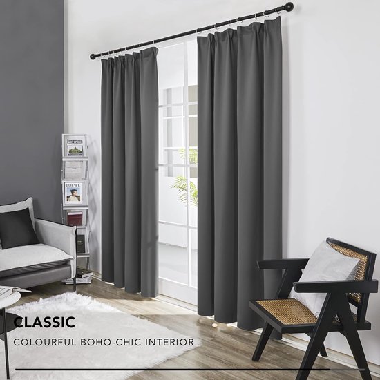 KGORGE Warmte-isolerende Verduisteringsgordijnen Plooiband, Gordijnen voor Woonkamer en Slaapkamer, Modern Design, Plooiband,300B x 240H cm (1 Panelen),Cappuccino