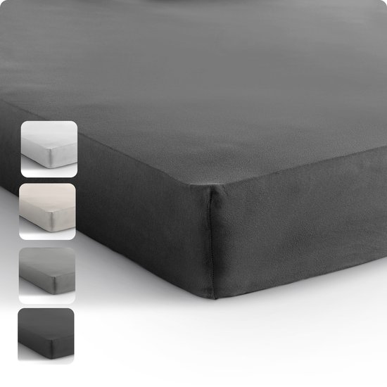 Home Care Supreme - Hoeslaken - Jersey - Lits-Jumeaux - 190 / 200x200 / 220 cm - Anthracite