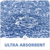 50 x 75 cm Microfiber Zachte Badmat, Antislip Badkamermat Machinewasbaar, Douche Waterabsorberend Badkleed Duurzame Vloermatten (Blauw)