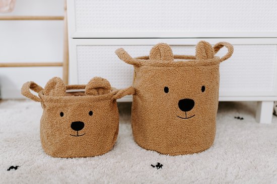 Childhome - Opbergmand - 40x40x40 Cm - Teddy - Bruin - Speelgoedmand - Wasmand — afbeelding 4