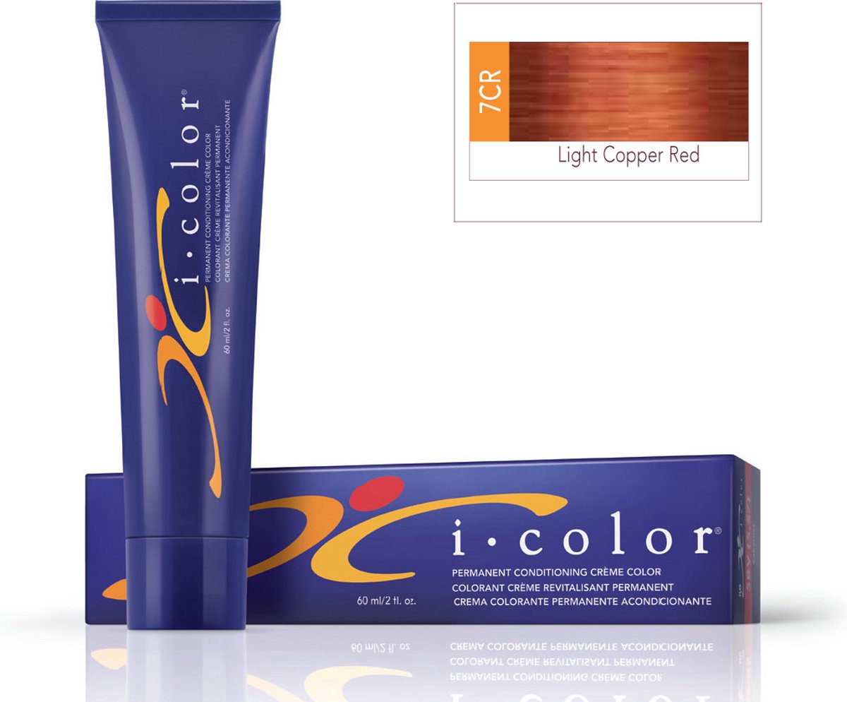 ISO i color Permanent Conditioning Crème Color 60m 7CR(7.45) Light Copper Red