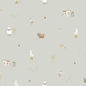 Little Dutch Little Farm Behang Kinderkamer - Dieren - 10mx52cm - Groen