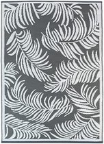 Buitentapijt Coco Tropical grijs en wit, 270 x 370 cm