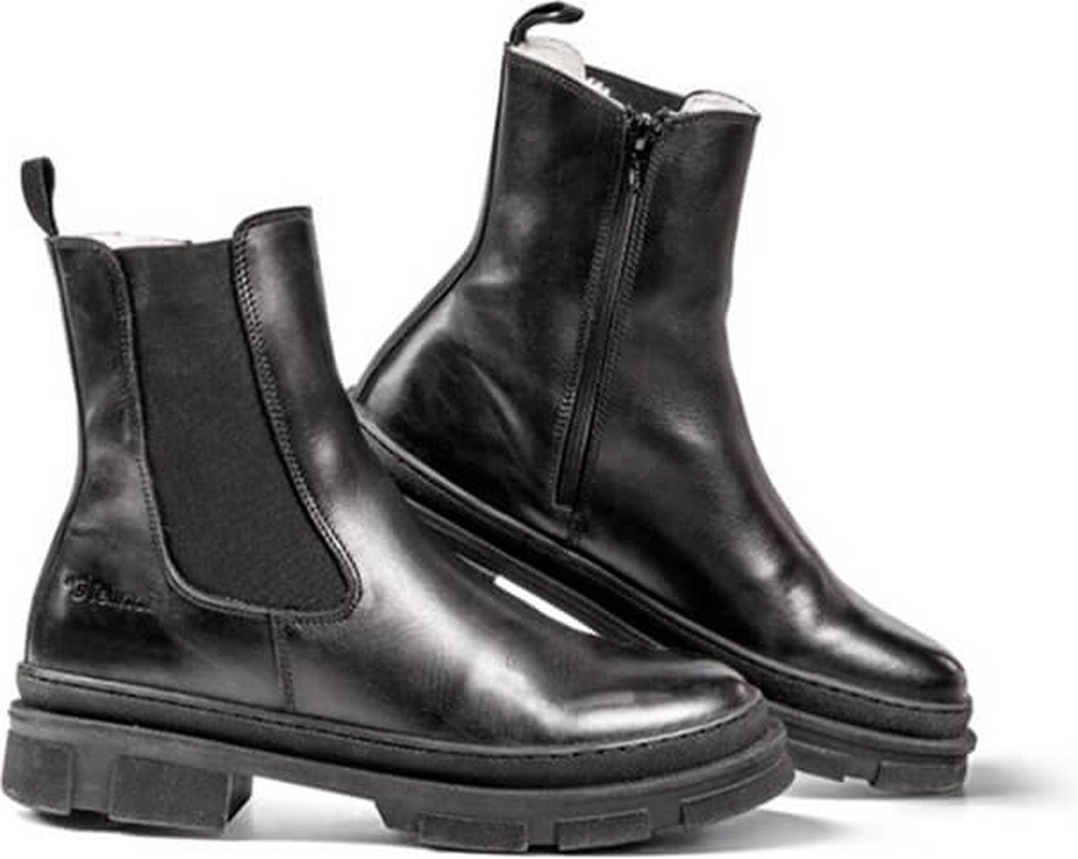 Fellhof Queens warme chelsea boots maat 41 – zwart – gevoerde boots – warme boots - lamswol – leer – natuurlijke isolatie – antislipzool