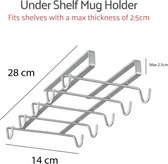 Shelf Mug Holder, Polytherm Coated, Silver, SpiderMug