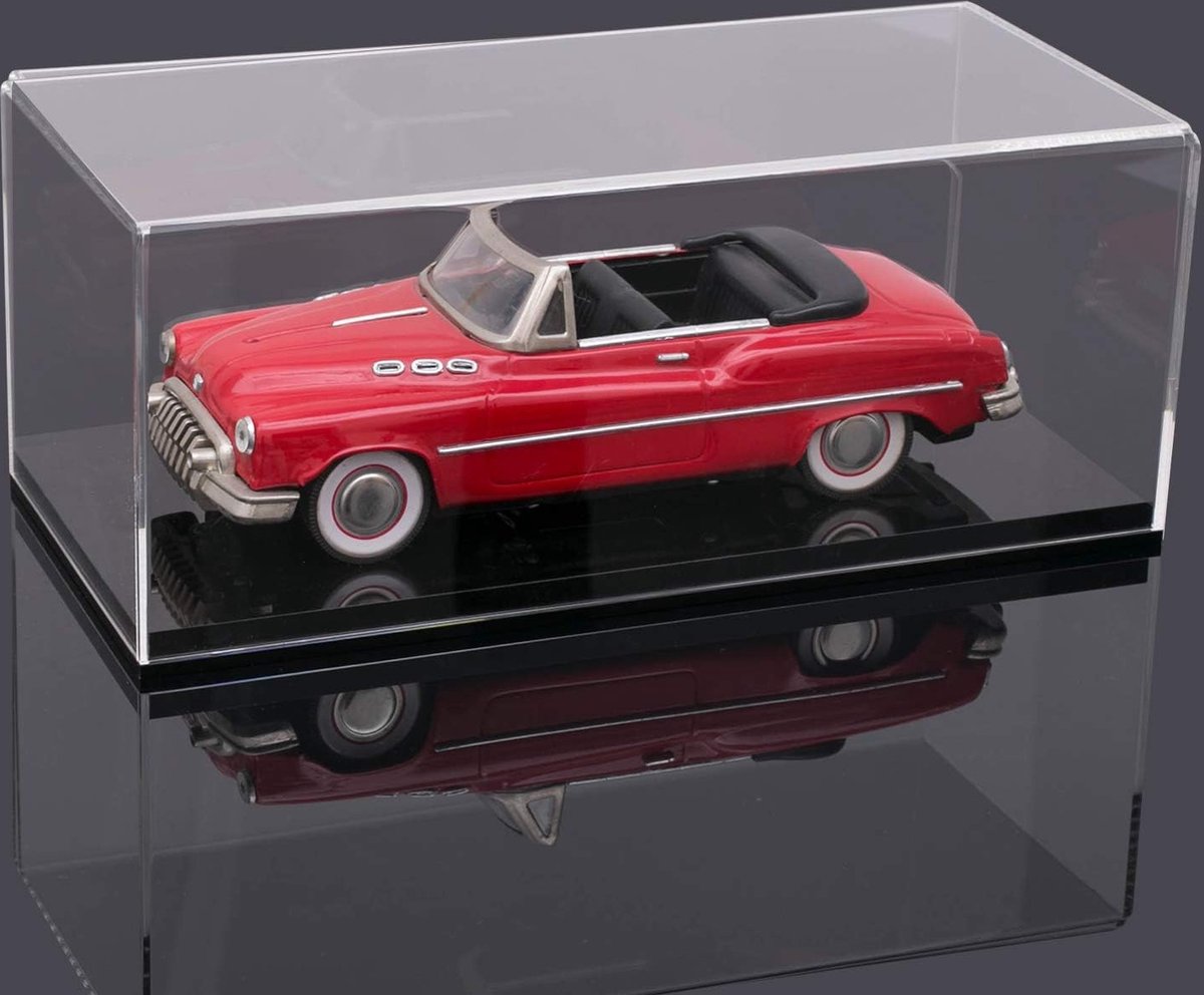 HMF Acryl Vitrine Schaukasten für Modellautos mit Holzsockel HMF Acryl Vitrine Schaukasten für Modellautos mit Holzsockel