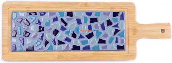 Mozaïekpakket borrelhapjes serveerplank - blauwe zee; Hobbypakket - Knutselpakket voor volwassenen