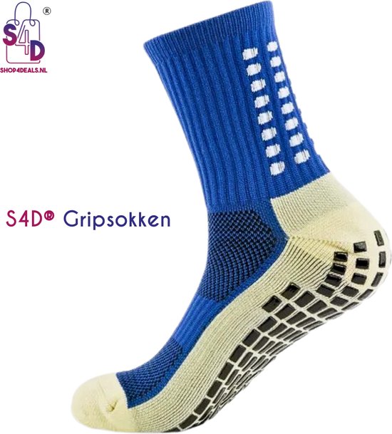 S4D® - Gripsokken Voetbal - Sportsokken - Perfect Comfort - Maximale Prestaties - Verbeterde Grip - Blauw - Maat 39 tot 44