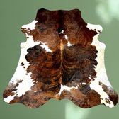 Tapis en peau de vache LINDIAN STYLE K.10 190x190 marron-blanc