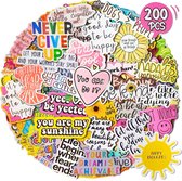 200 stuks Inspirerende Motiverende Stickers voor Waterfles - Vinyl Geestelijke Gezondheid Thema Laptop Sticker, Waterdichte Positieve Affirmatie Journaling Decal voor Volwassenen Kids Teens Teacher Students