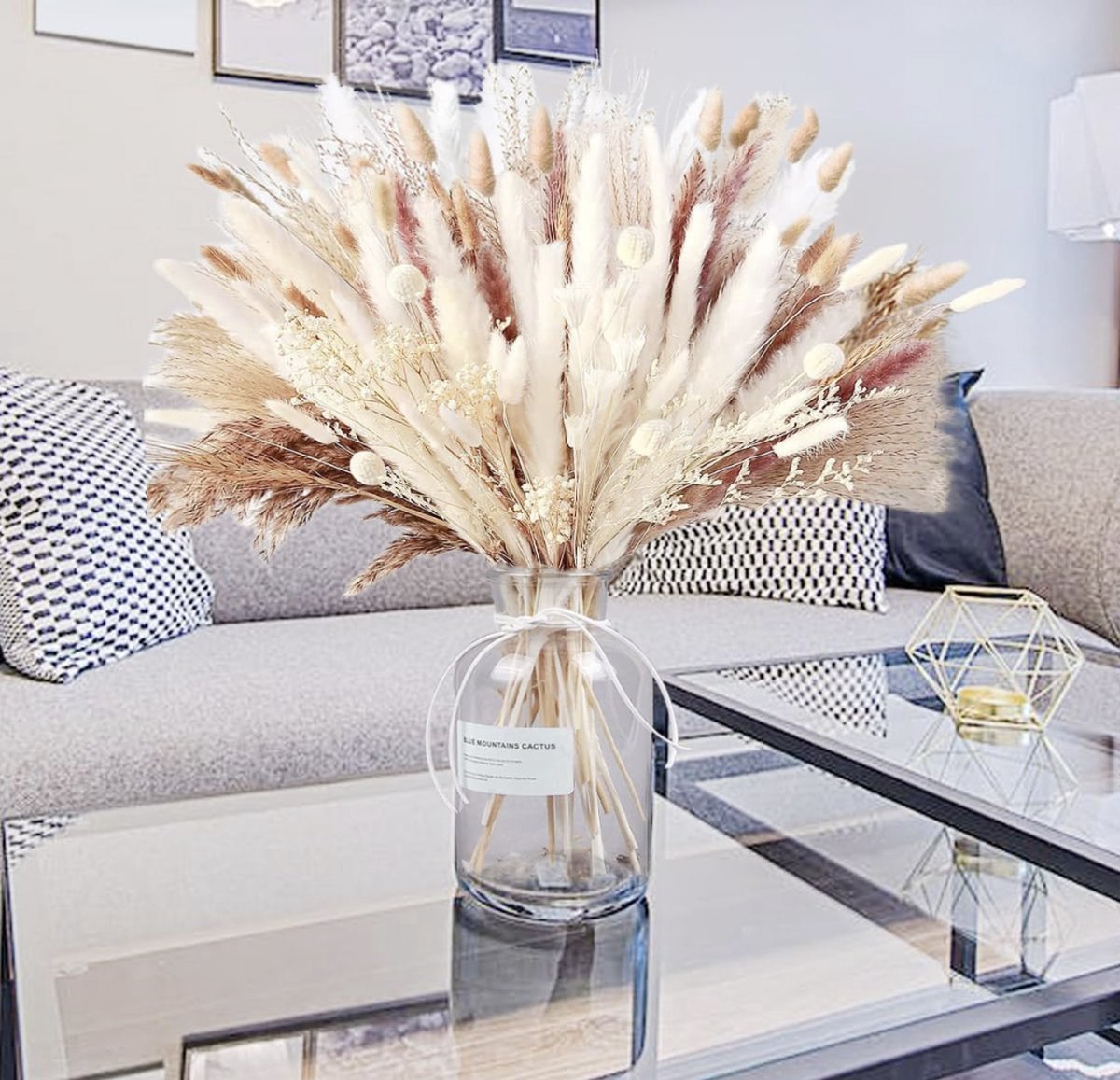 110 Pcs Pampas Grass Boho Decor Dried Grass Bouquet Bunny 110 Pcs Pampas Grass Boho Decor Dried Grass Bouquet Bunny