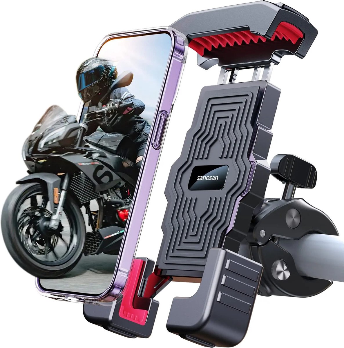 Support Téléphone Vélo Moto Rotation 360 Robuste Réglable GPS Protection  Route