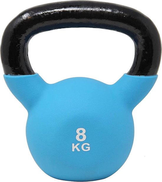 Kettlebell Néoprène POWRX 2-26 Kg Avec Affiche Entraînement - Haltère Boule Fitness Polyvalente