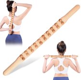 Massage Stick, Guasha-massagestaaf, Gua Sha scraping Stick, 20 kralen, hout, guasha-gereedschap voor rug, buik, benen, nek, schouder
