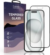 Lunso - Geschikt voor iPhone 15+ / 15 Plus - Gehard Beschermglas - Full Cover Screen protector - Black Edge