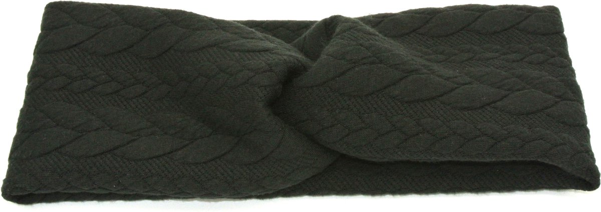 Winter haarband zwart - winterhaarband - dames - zwart - handgemaakt - gebreid kabel - one size - haaraccessoire - elastisch - winter - oorwarmers - hoofdband - warm - wintersport