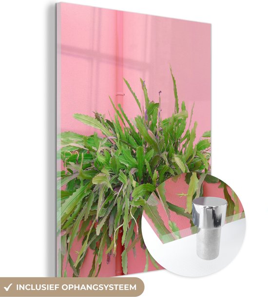 MuchoWow® Peinture sur verre 120x160 cm - Peinture sur verre acrylique - Plante - Été - Rose - Photo sur verre - Peintures