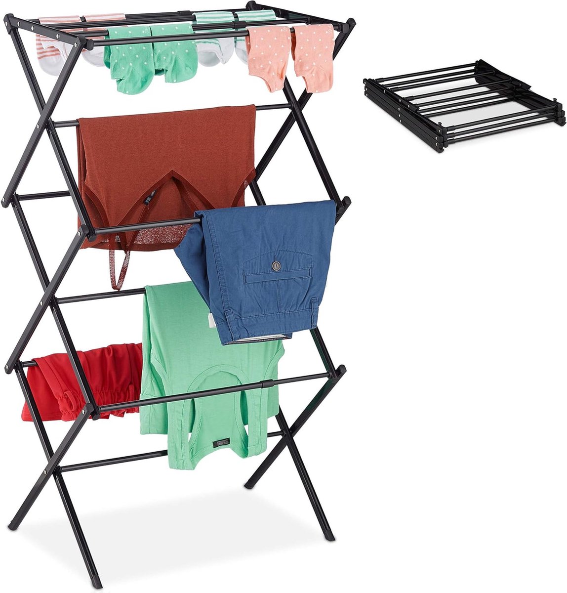 Goedkoopste wasdroogrek met grote capaciteit opgewaardeerde versie, droogrek kleding, waslijn roestvrij staal, vouwen binnen en buiten