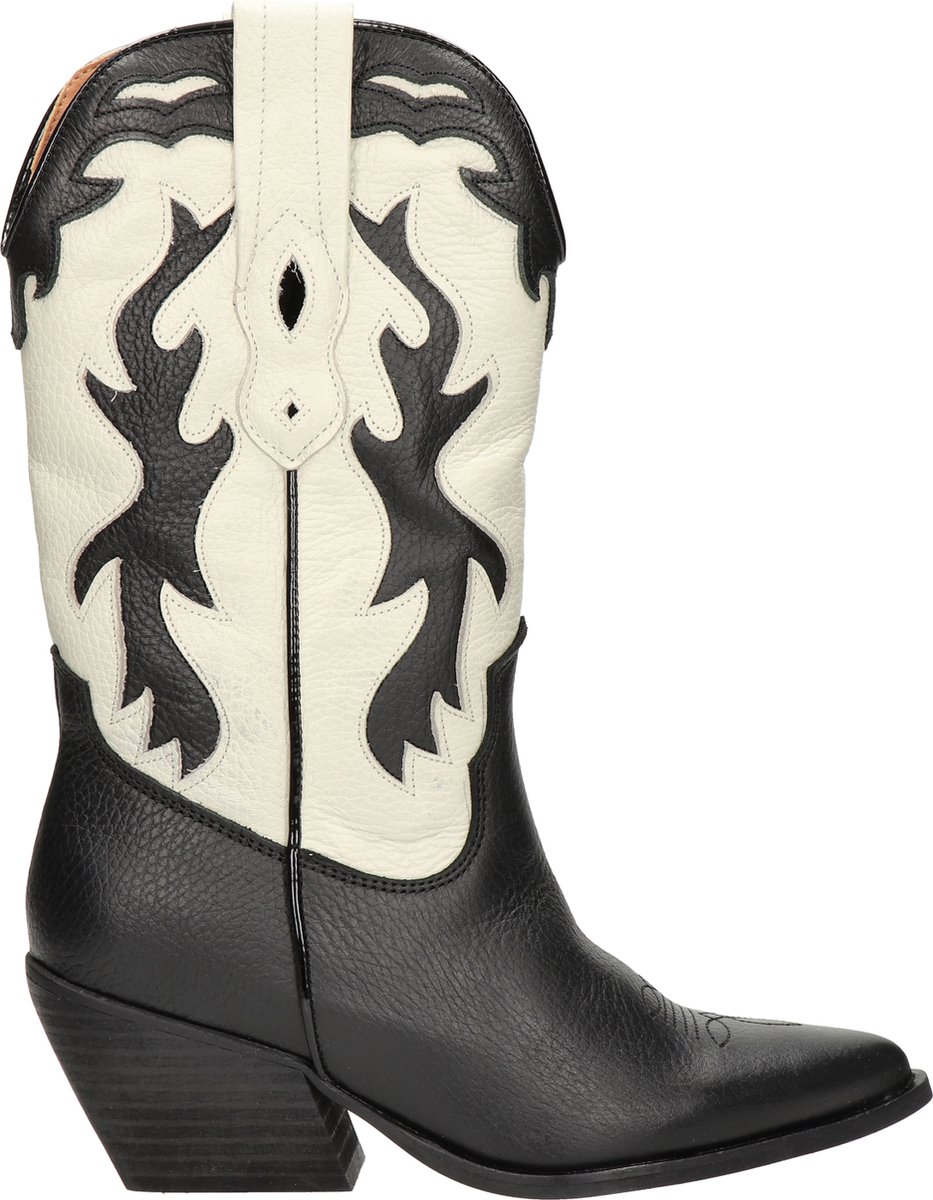 Nelson dames cowboylaars - Zwart wit - Maat 40