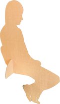 Figurine en carton grandeur nature - Assise - Porte-chaise - Femme - Carton durable - Carton passe-temps - KarTent