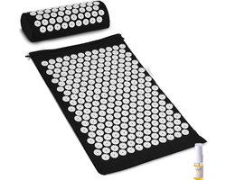 Slimtron Relief Mat Zwart spijkermat - Ontspanning en Pijnverlichting - acupuntuurmat - met 10 ml Aurgan arganolie - massage mat