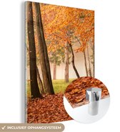 MuchoWow® Peinture sur verre 120x160 cm - Peinture sur verre acrylique - Feuilles - Automne - Forêt - Photo sur verre - Peintures