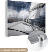 MuchoWow® Glasschilderij 60x40 cm - Schilderij acrylglas - Zeilboot op de Noordzee - Foto op glas - Schilderijen