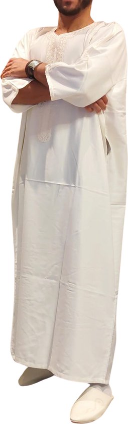 Abaya Kandora Qamis en lin Zwart Djellaba kandoura