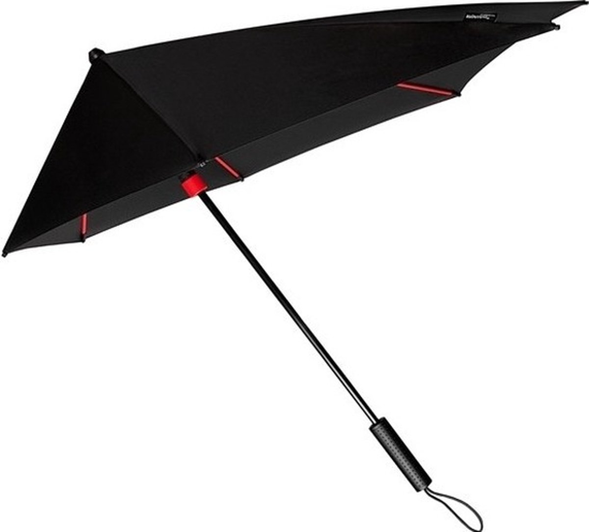 Windproof storm paraplu 100 cm zwart/rood - Paraplu's