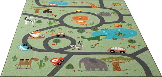 Speeltapijt 160x235 Cm Hanse Home Adventures Kindertapijt - Jungle Dieren Design, 160x235 Cm, Crème/bruin/grijs Kamer Tapijt Speeltapijt 160x235 Cm Hanse Home Adventures Kindertapijt - Jungle Dieren Design, 160x235 Cm, Crème/bruin/grijs Kamer Tapijt