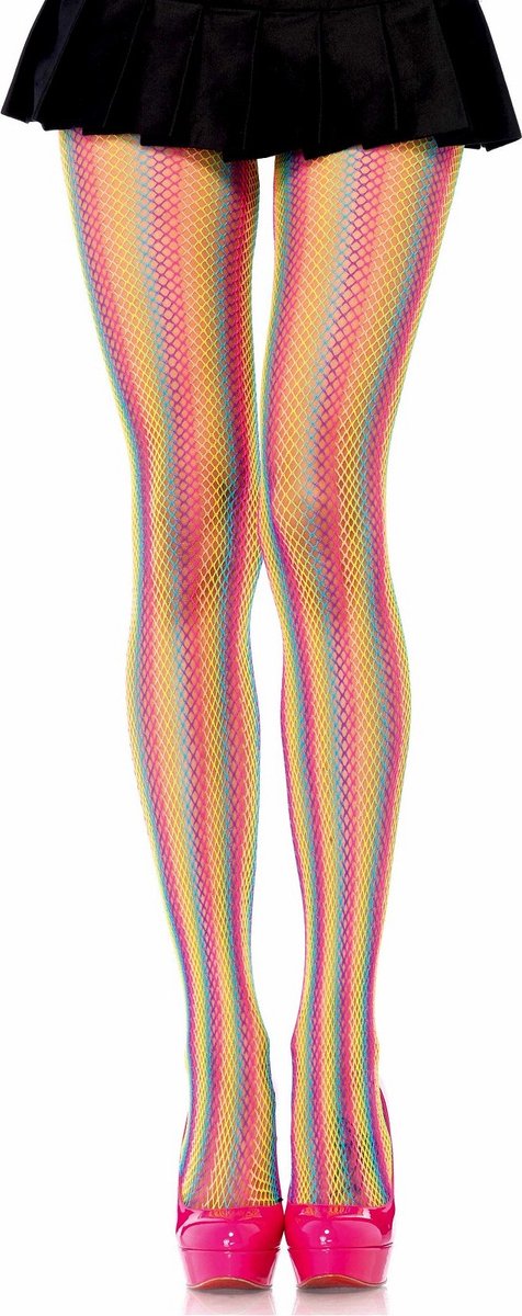 Leg Avenue Rainbow Fishnet Pantyhose ["Meerkleurig"]