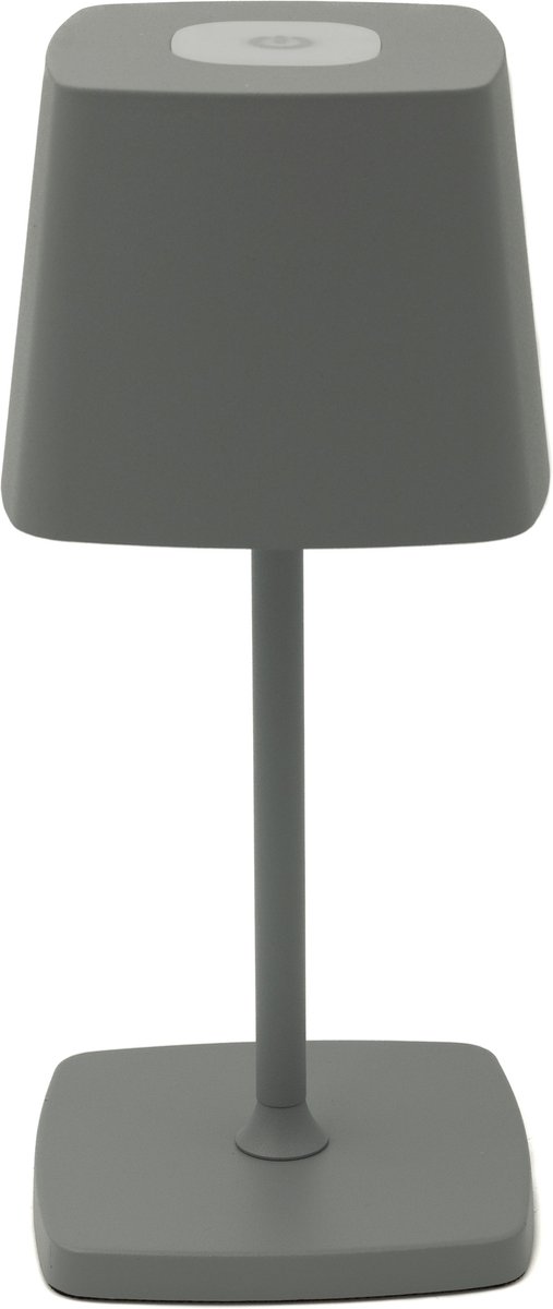 Luxus Europe - Draadloze Tafellamp Touch Deluxe - Aimée - Grijs - 21cm - Tafellamp Slaapkamer - Decoratieve tafellamp - Oplaadbaar - Dimbaar