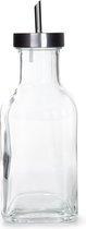 HOMLA flesregel oliefles met trechtertuit - robuust, dik glas - comfortabele vorm voor eenvoudig gebruik - 450 ml - glad - PER 2 STUKS
