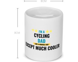 Akyol - i'm a cycling dad like a normal dad except much cooler Spaarpot - Papa - vader die houdt van fietsen - vader cadeautjes - vaderdag - verjaardagscadeau - verjaardag - cadeau - geschenk - kado - gift - vader artikelen - 350 ML inhoud